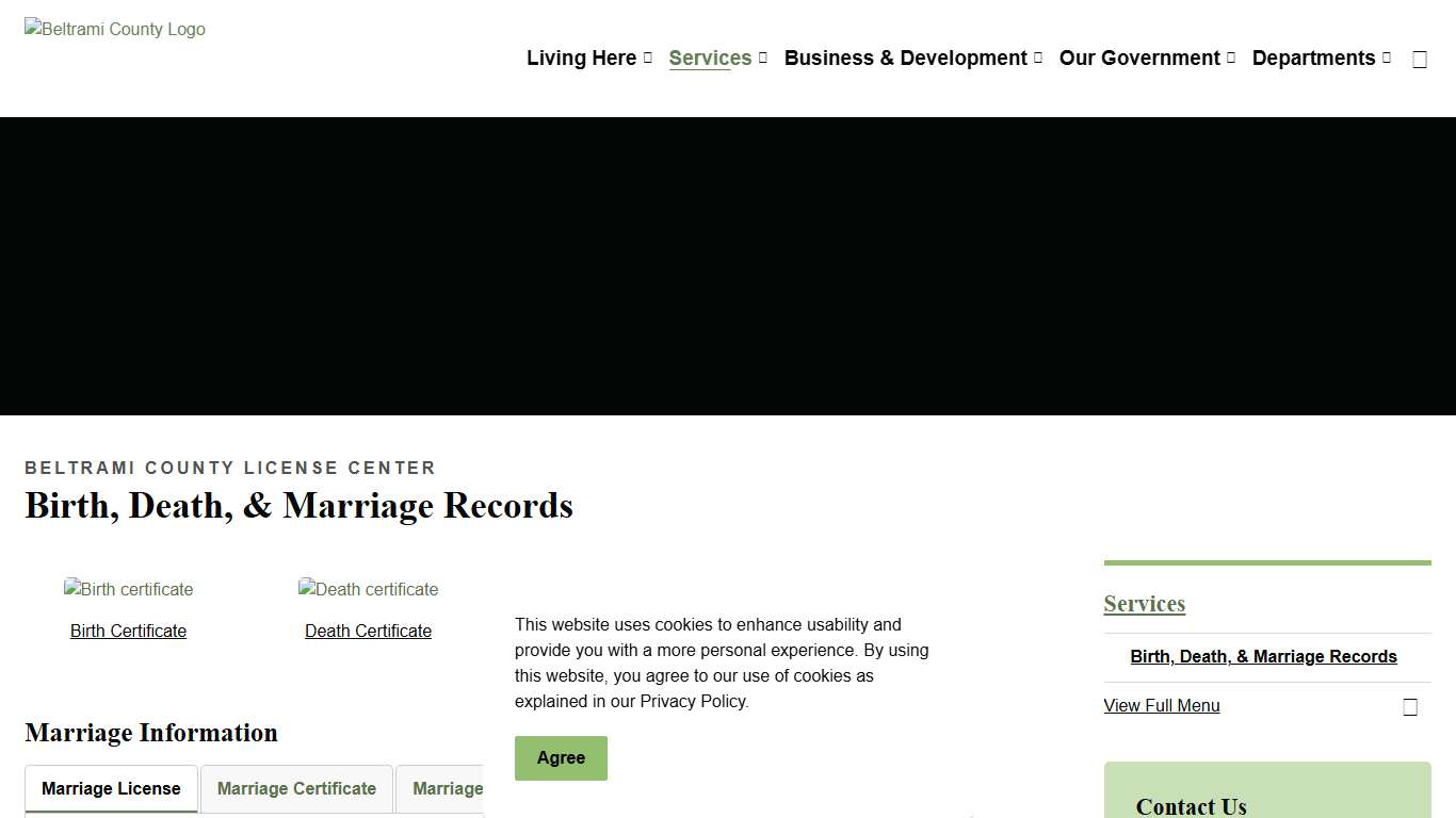 Birth, Death, & Marriage Records | Beltrami County